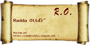 Radda Ottó névjegykártya